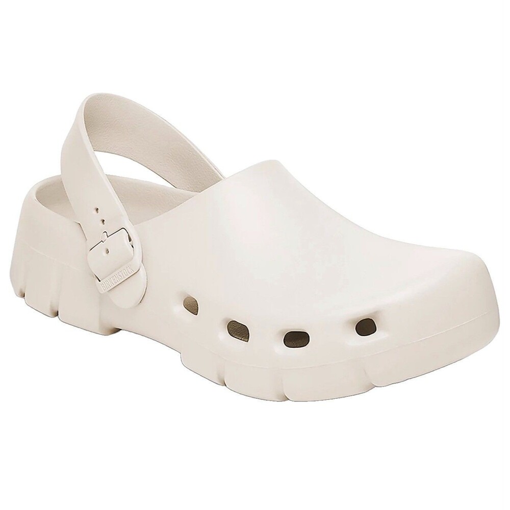 BIRKENSTOCK Men’s Birki Flow Eva Clogs Sz. 10-10.5  NEW Eggshell/White